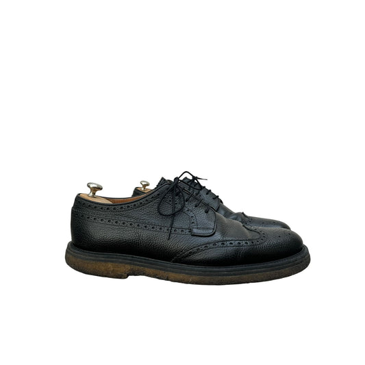 Black Pebble Leather Derby Shoes