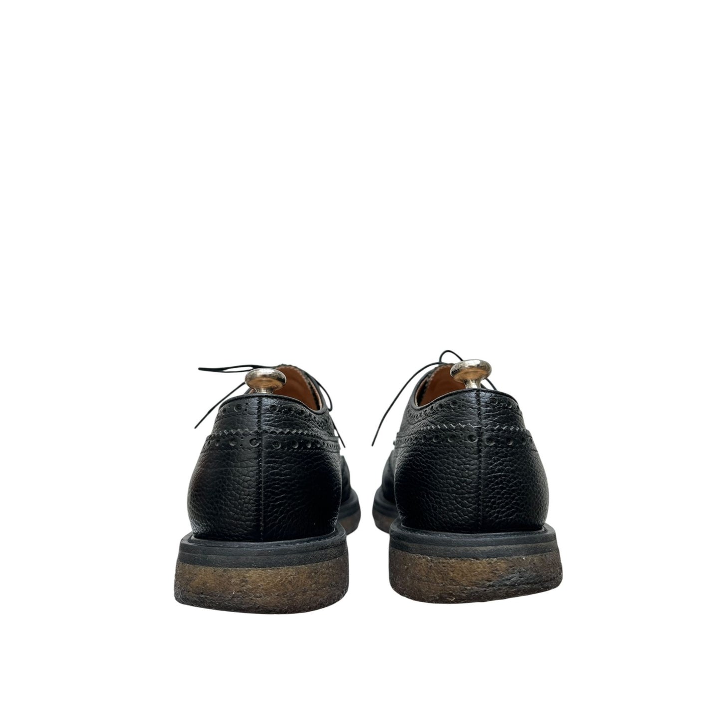 Black Pebble Leather Derby Shoes