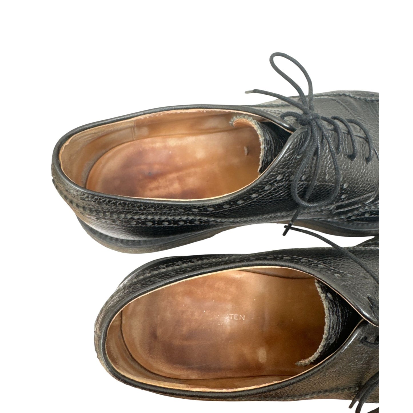 Black Pebble Leather Derby Shoes