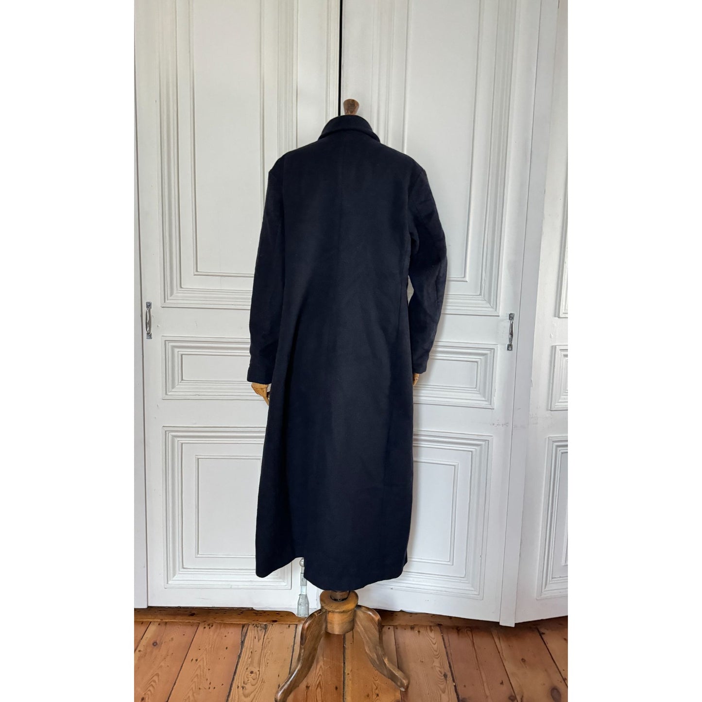 1990s Dark Navy Wool–Cashmere Long Coat