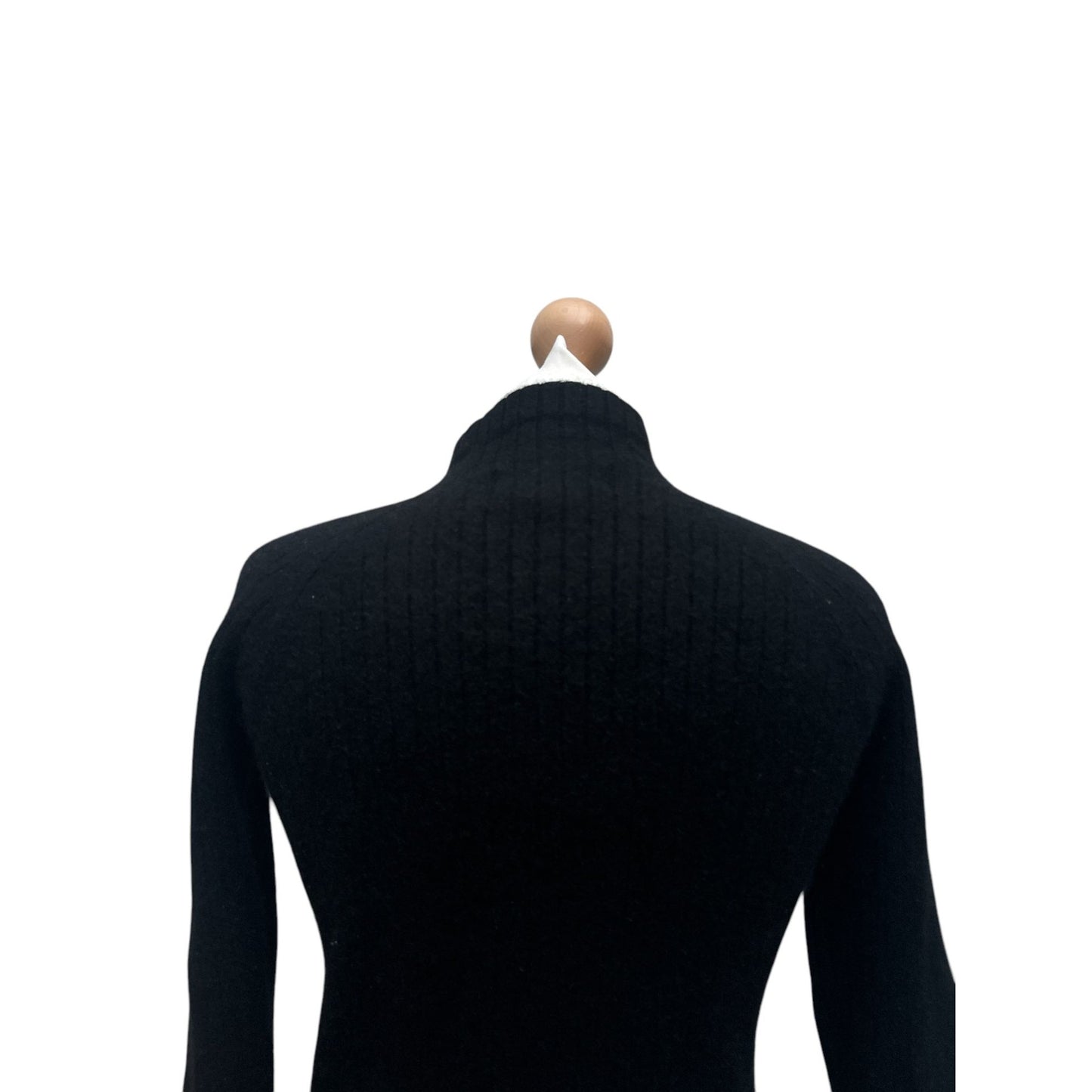 Black Cashmere Sweater Courreges logo on front