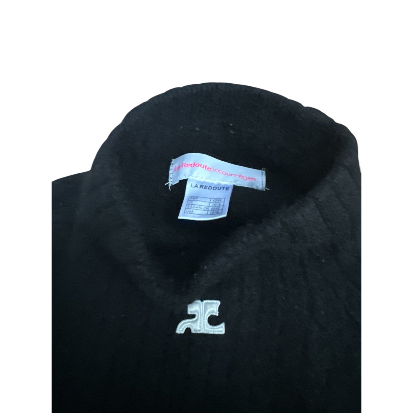 Black Cashmere Sweater Courreges logo on front