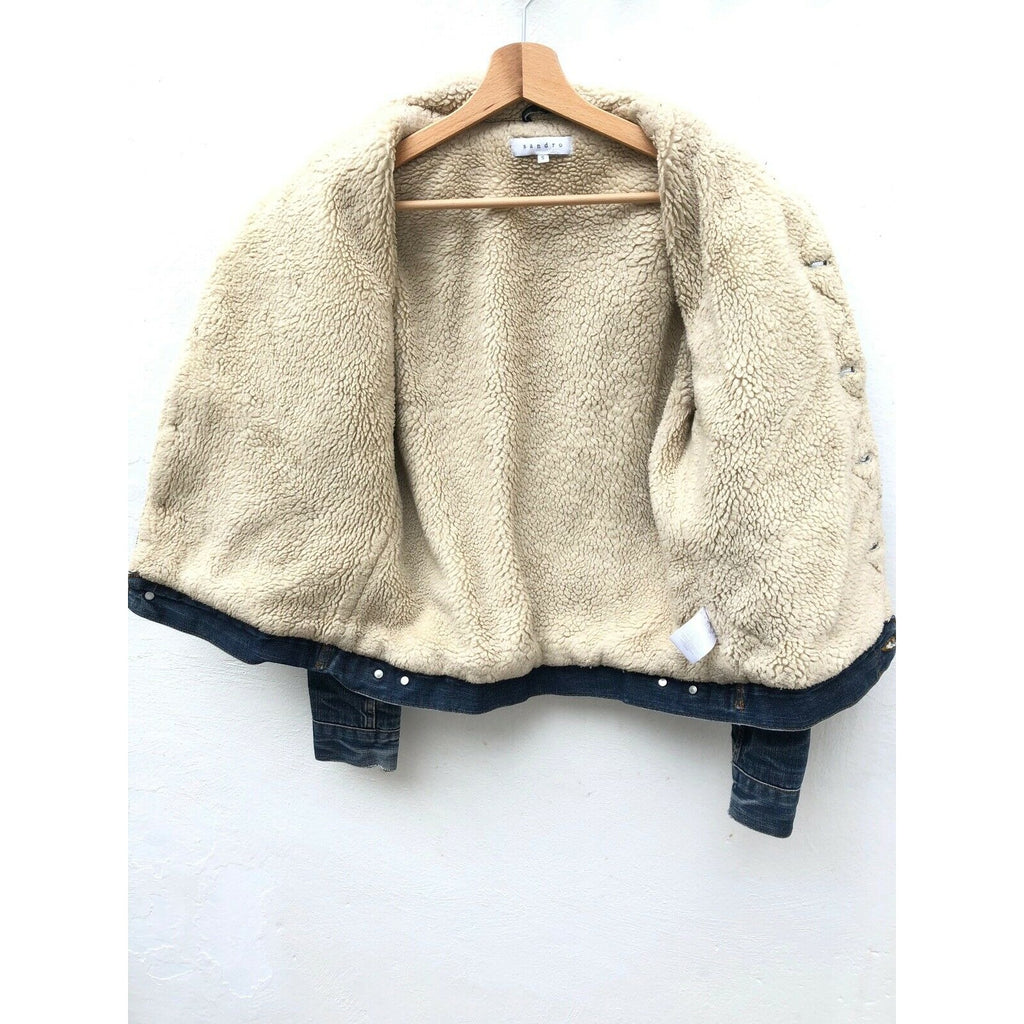 Denim Blue shearling jacket Sherpa Lined