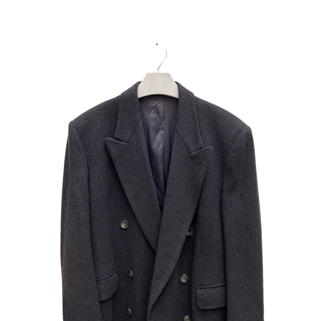 Grey Double Breasted Cashmere Wool OverCoat