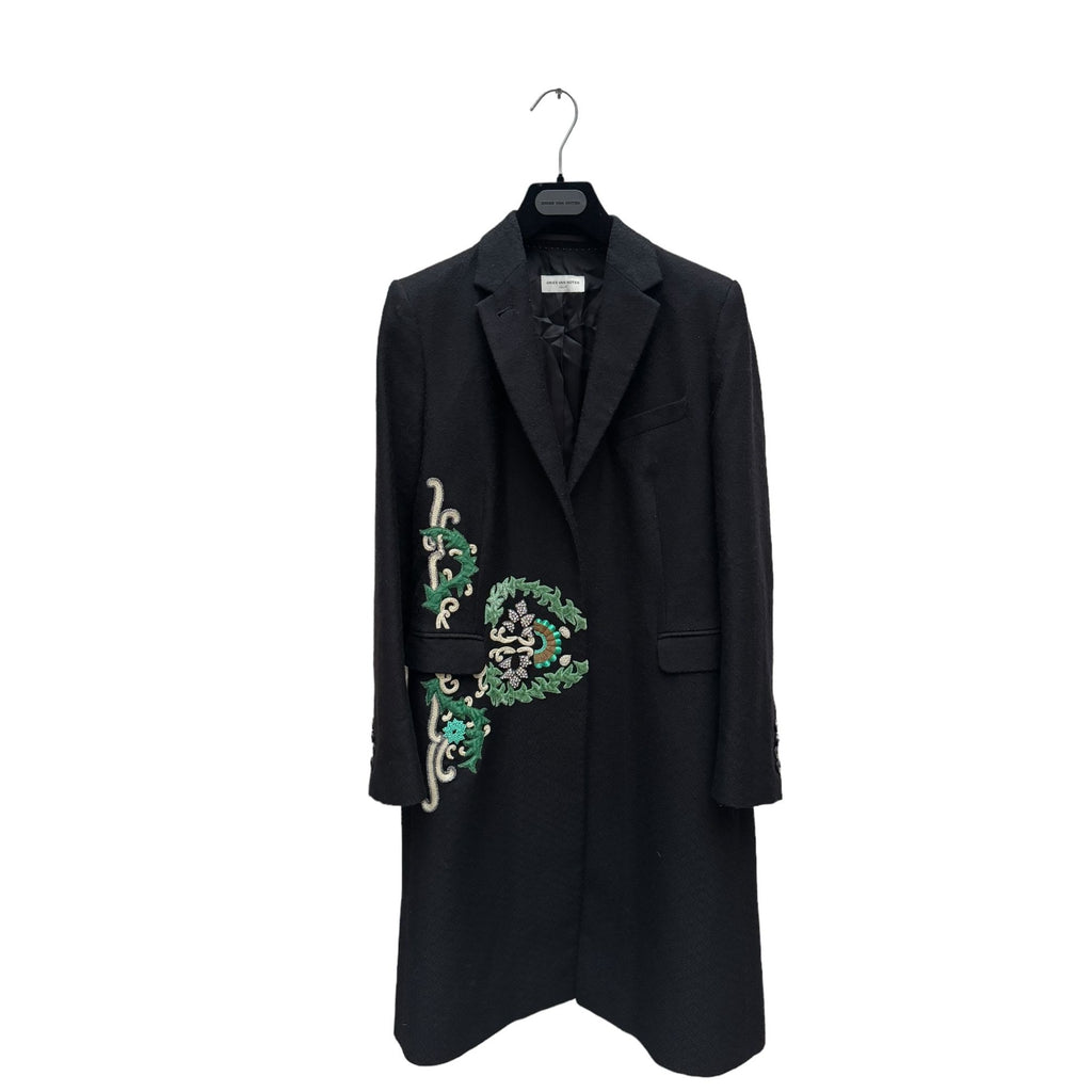 SS 2010 Black Wool Cotton Jewelry Coat