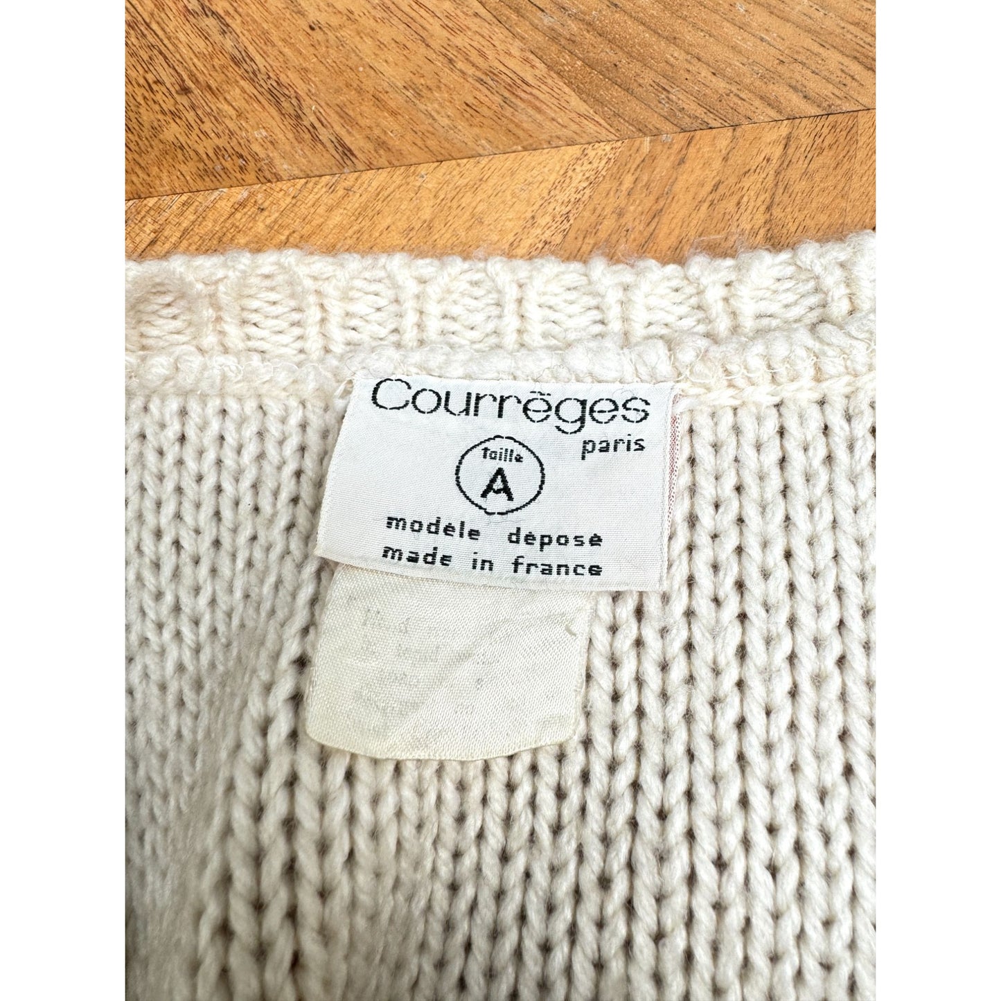 1970s Cream & Beige Cable Knit Vest