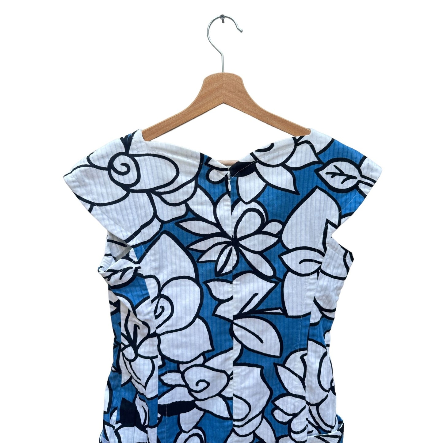 Vintage Blue White Floral Dress