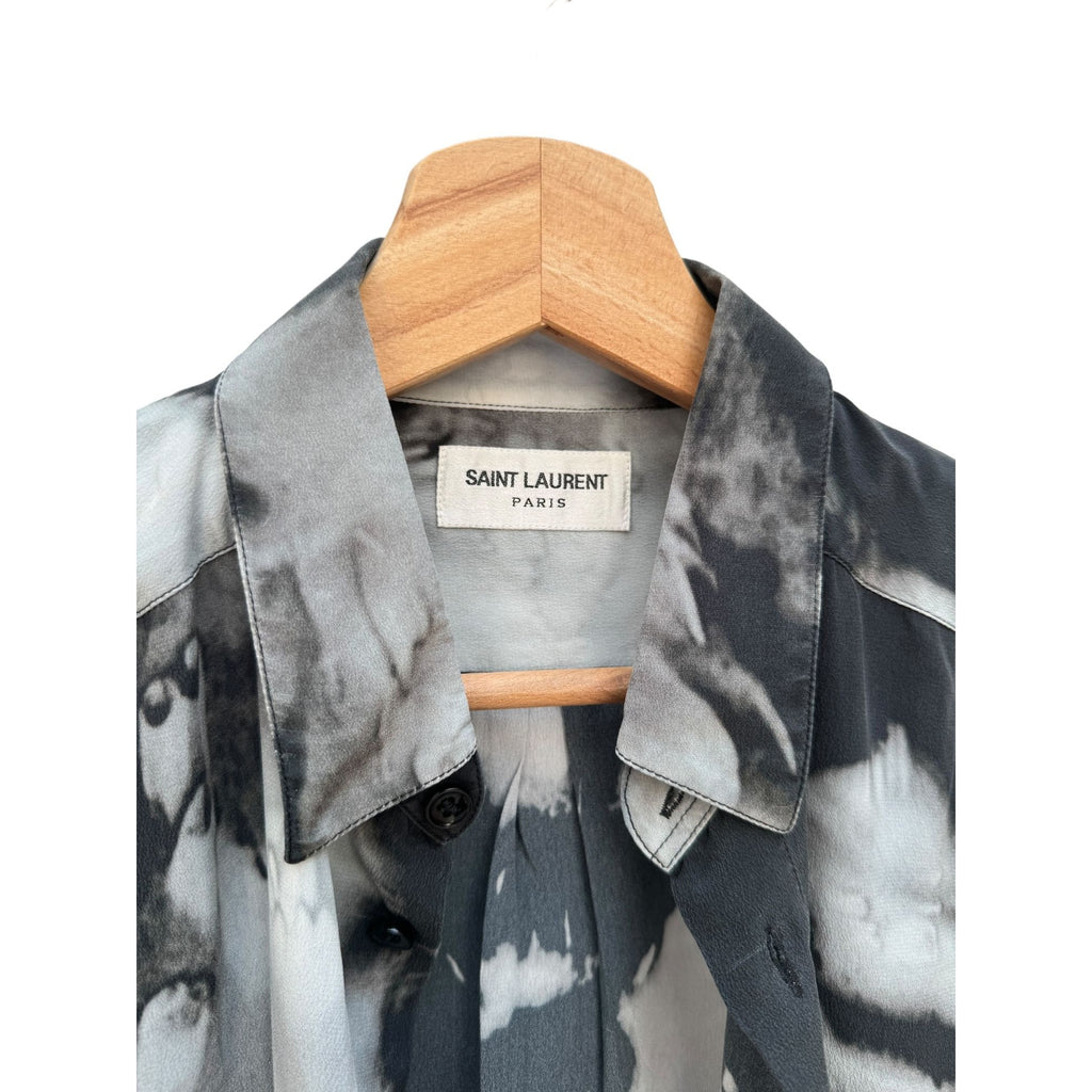 Grey Smoked Silk Shirt