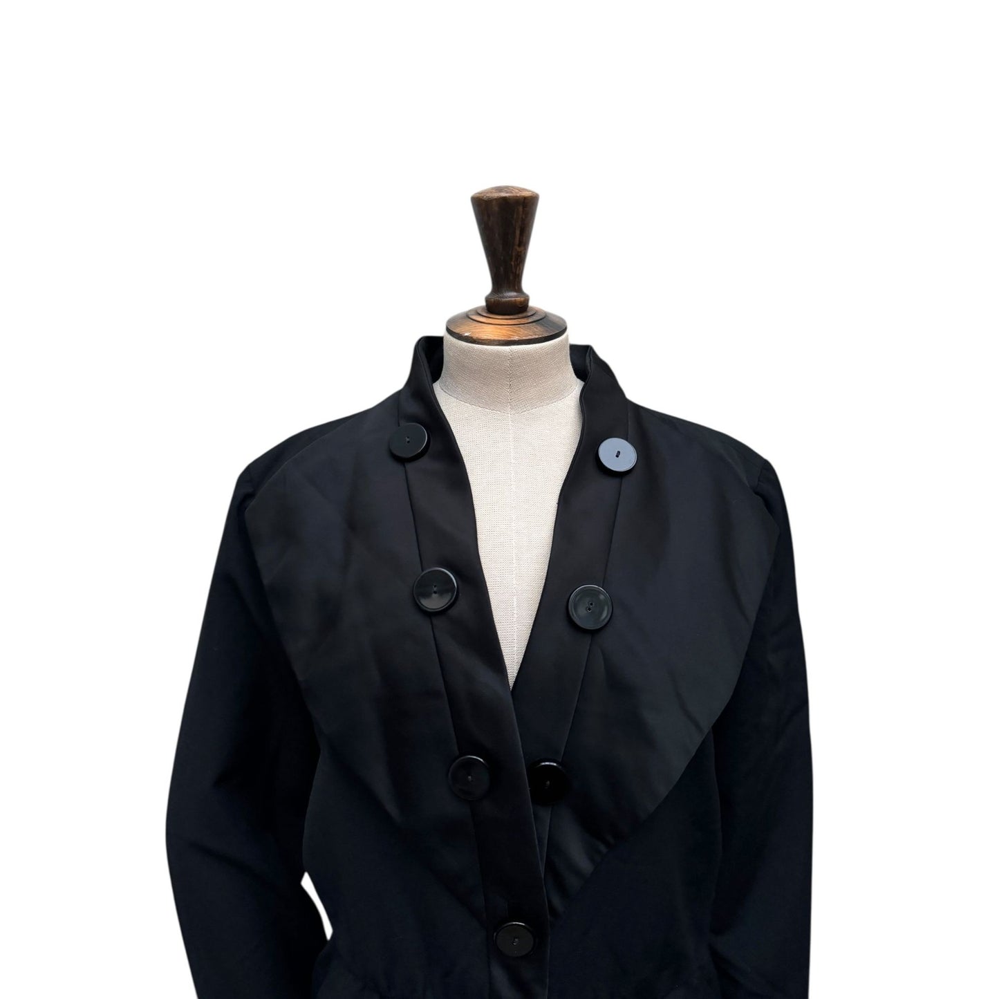 1970s Vintage Black Wool Dress