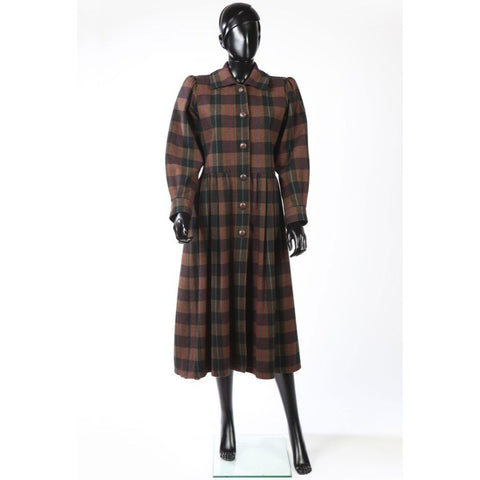 FW 1976 Brown Black Checkered Plaid Coat