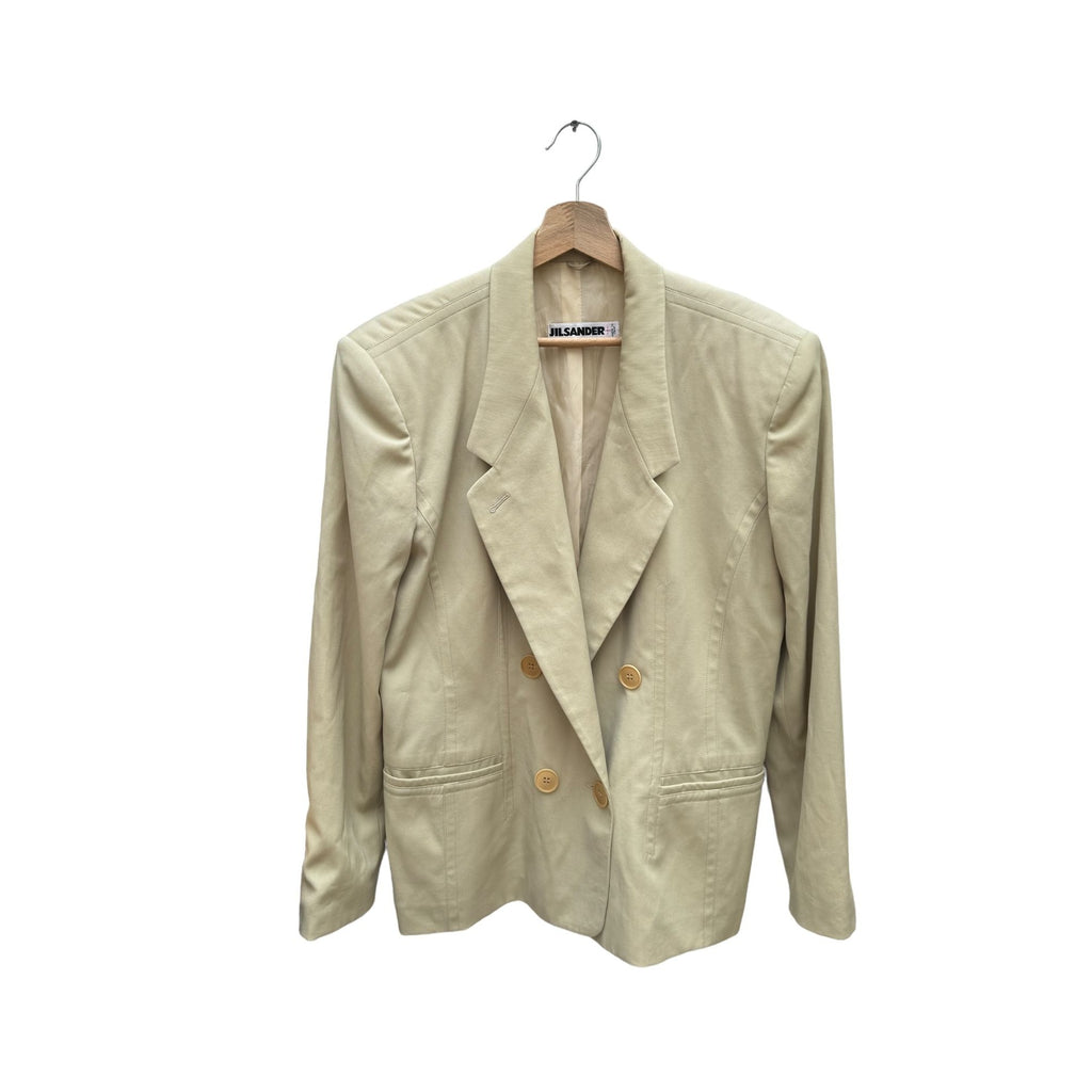 Beige Double Breasted Blazer Jacket