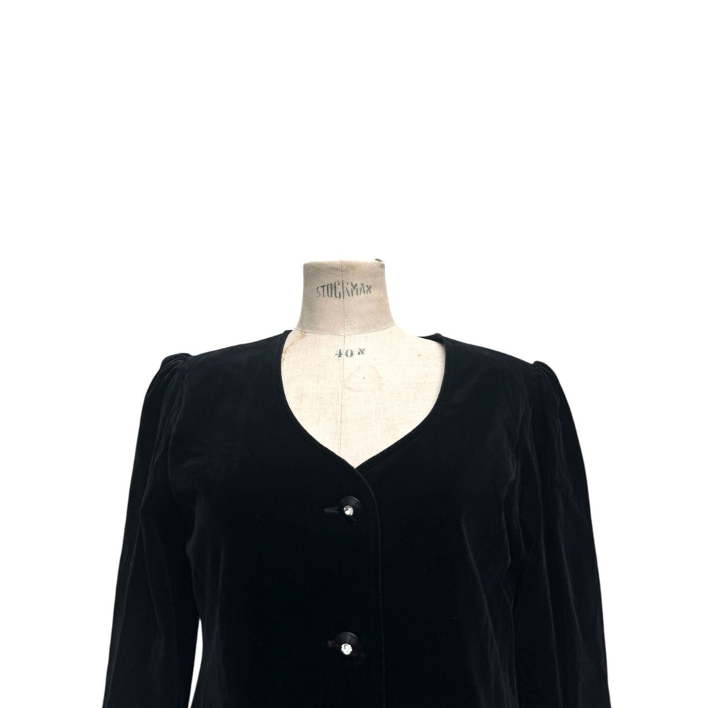 Black Velvet Corduroy Dress Size 42 M to L