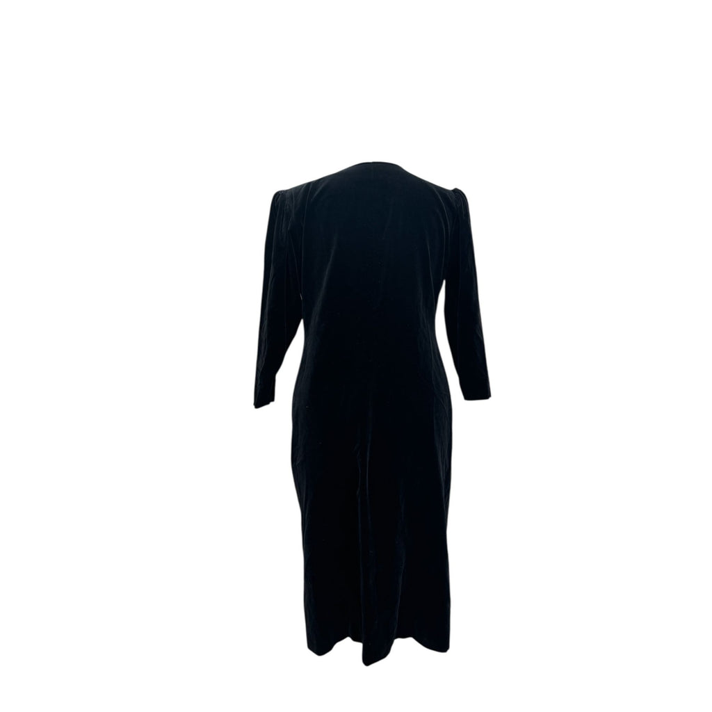 Black Velvet Corduroy Dress Size 42 M to L