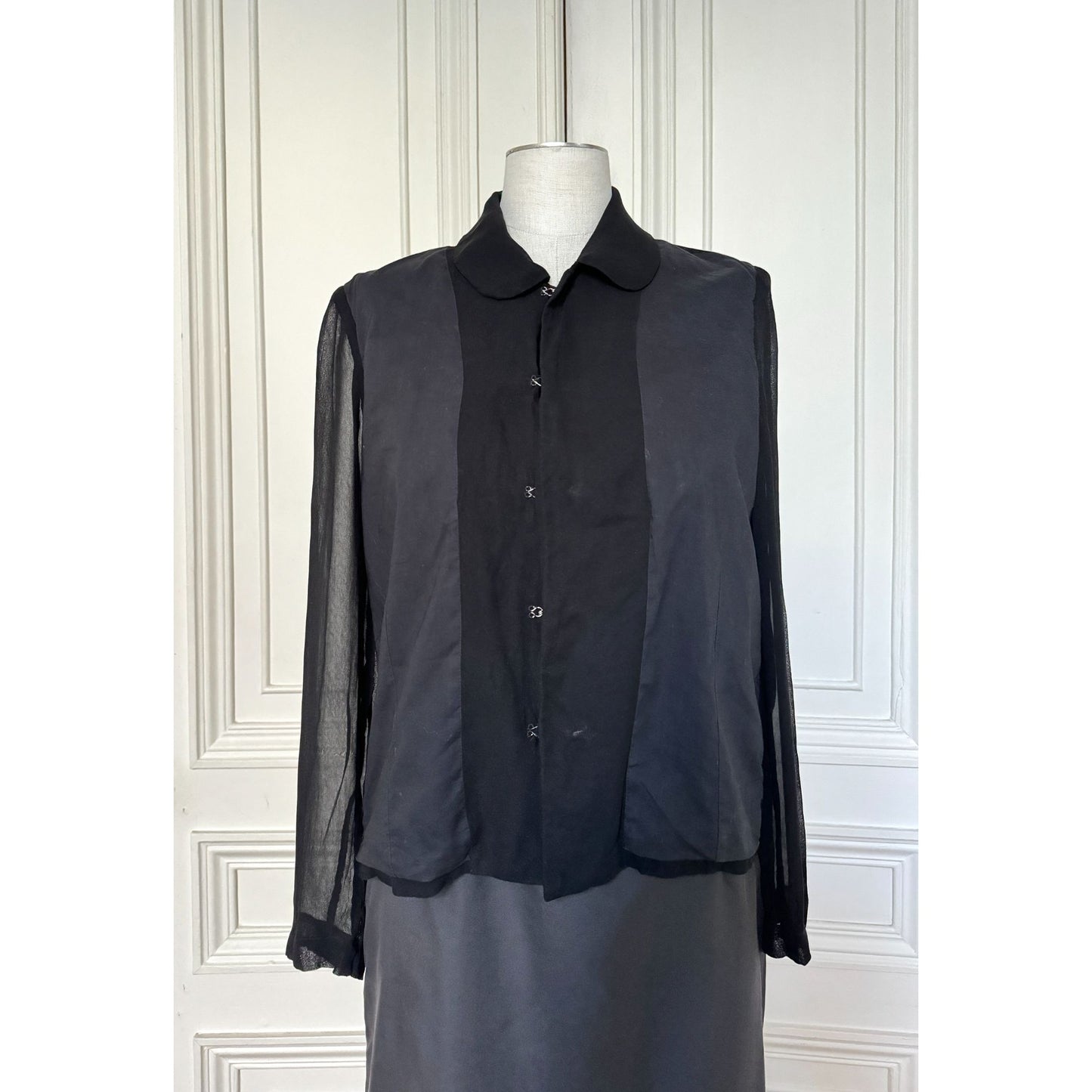 Black Sheer Viscose Blouse 