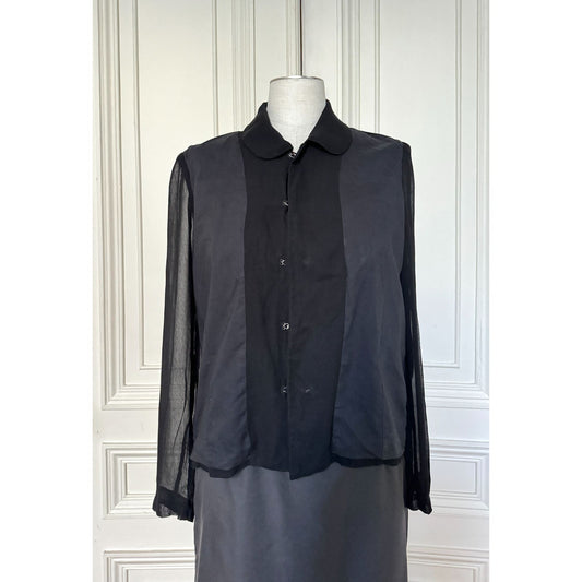 Black Sheer Viscose Blouse 