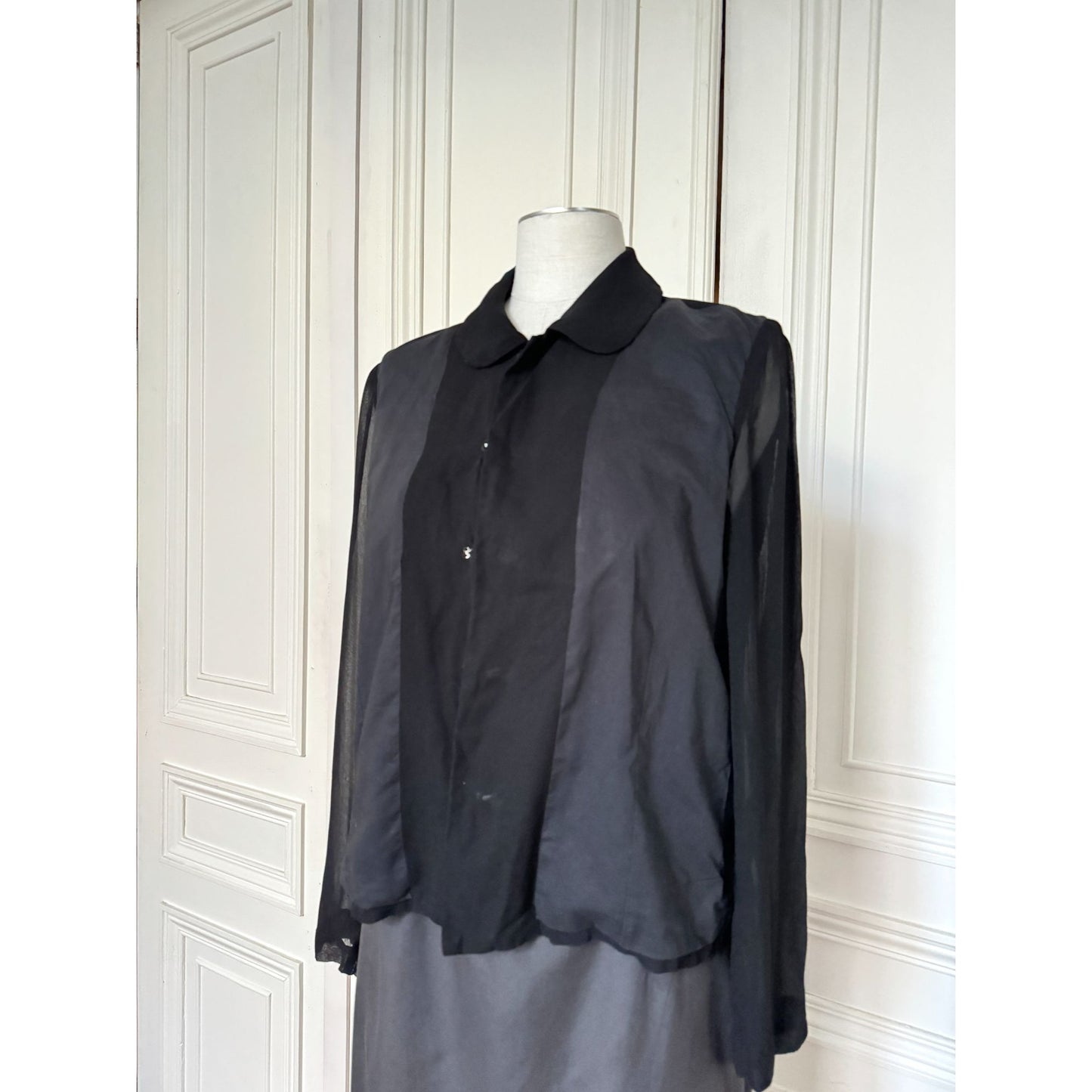 Black Sheer Viscose Blouse 