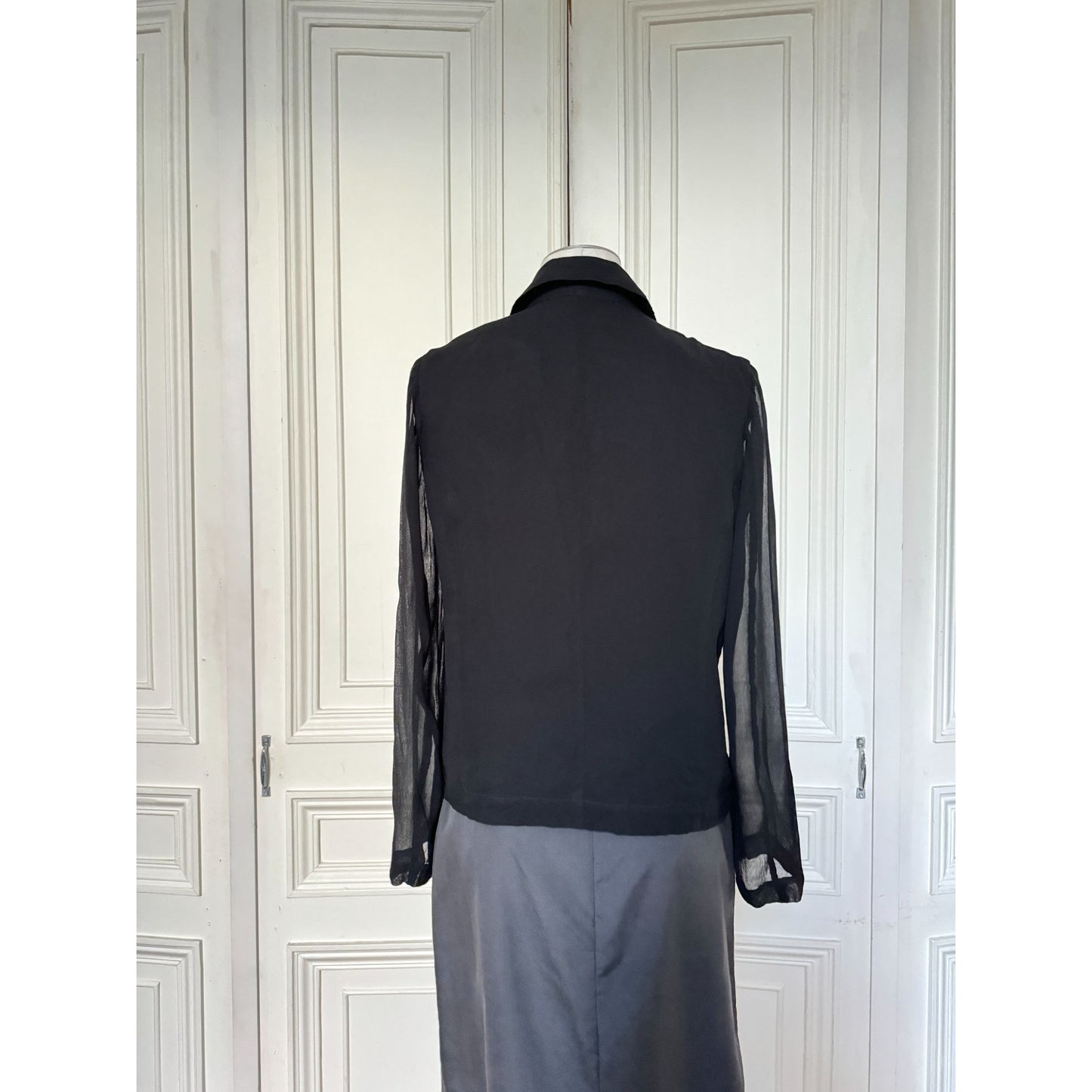 Black Sheer Viscose Blouse 