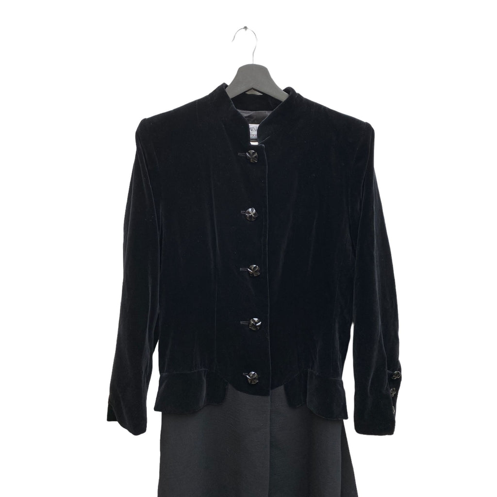 Vintage Black Long Velvet Coat