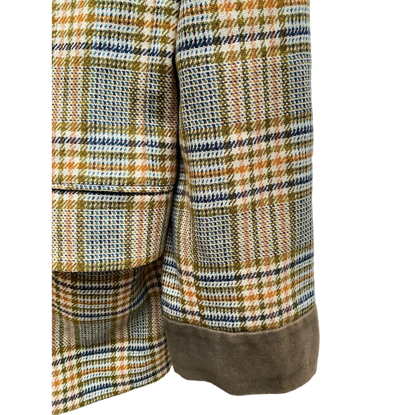 Brown Beige Checkered Plaid Blazer Jacket  Wool Cashmere Unisex