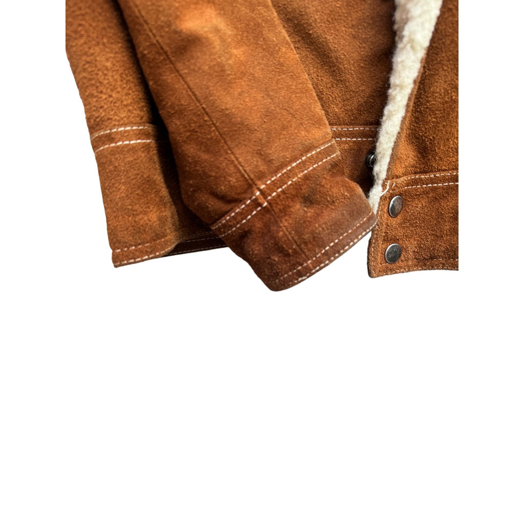 Brown Suede Leather Shearling Jacket