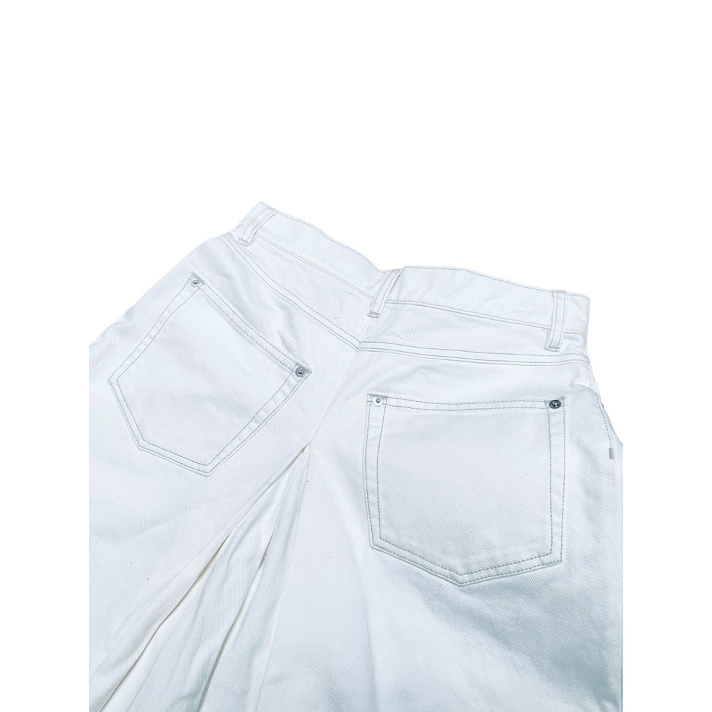 Extra Wide White Denim Pants