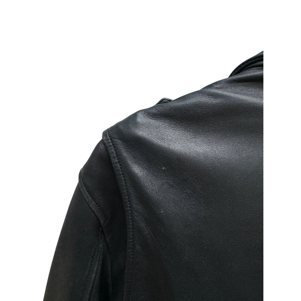 « Thrasher »  Black Biker Leather Jacket 