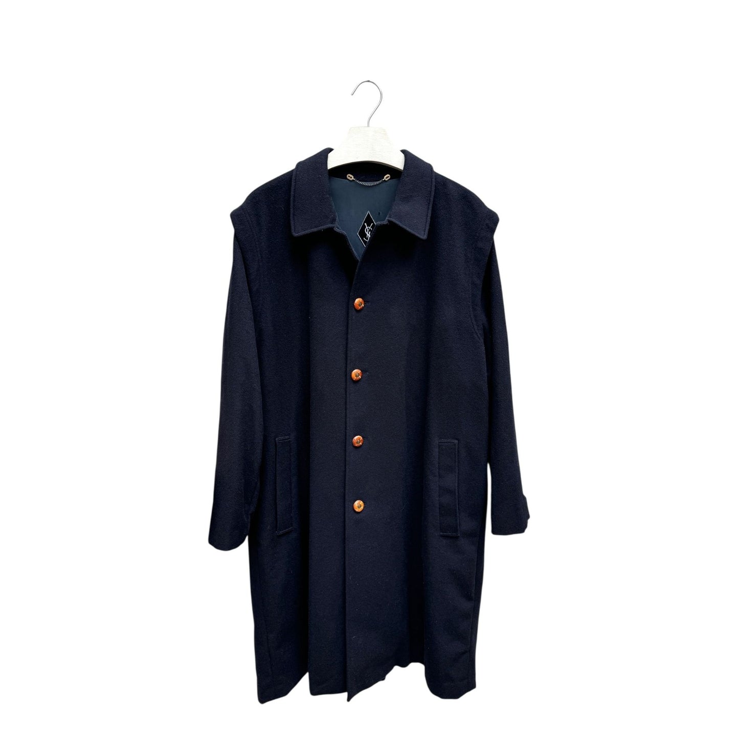 Navy Wool Loden Coat