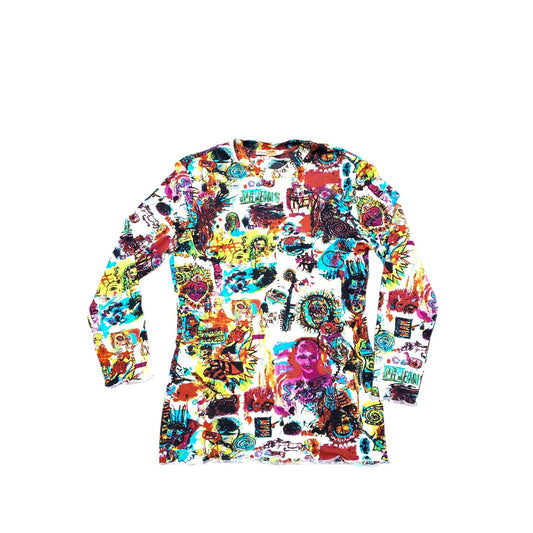 Vintage Basquiat Print Mesh Longsleeves