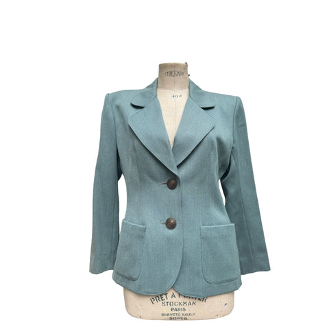 Vintage Winter 1992 Green Wool Blazer Jacket