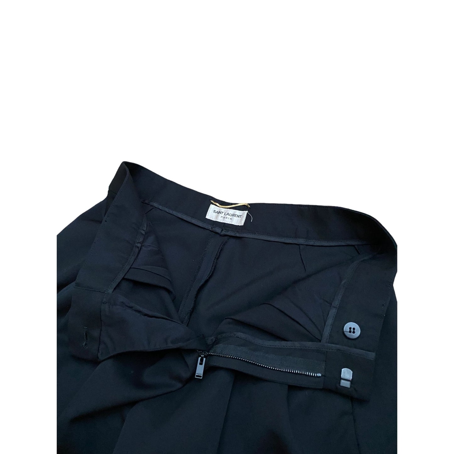 SS 2017 High Waist Black Wide Wool Pants  Size 34 US 25