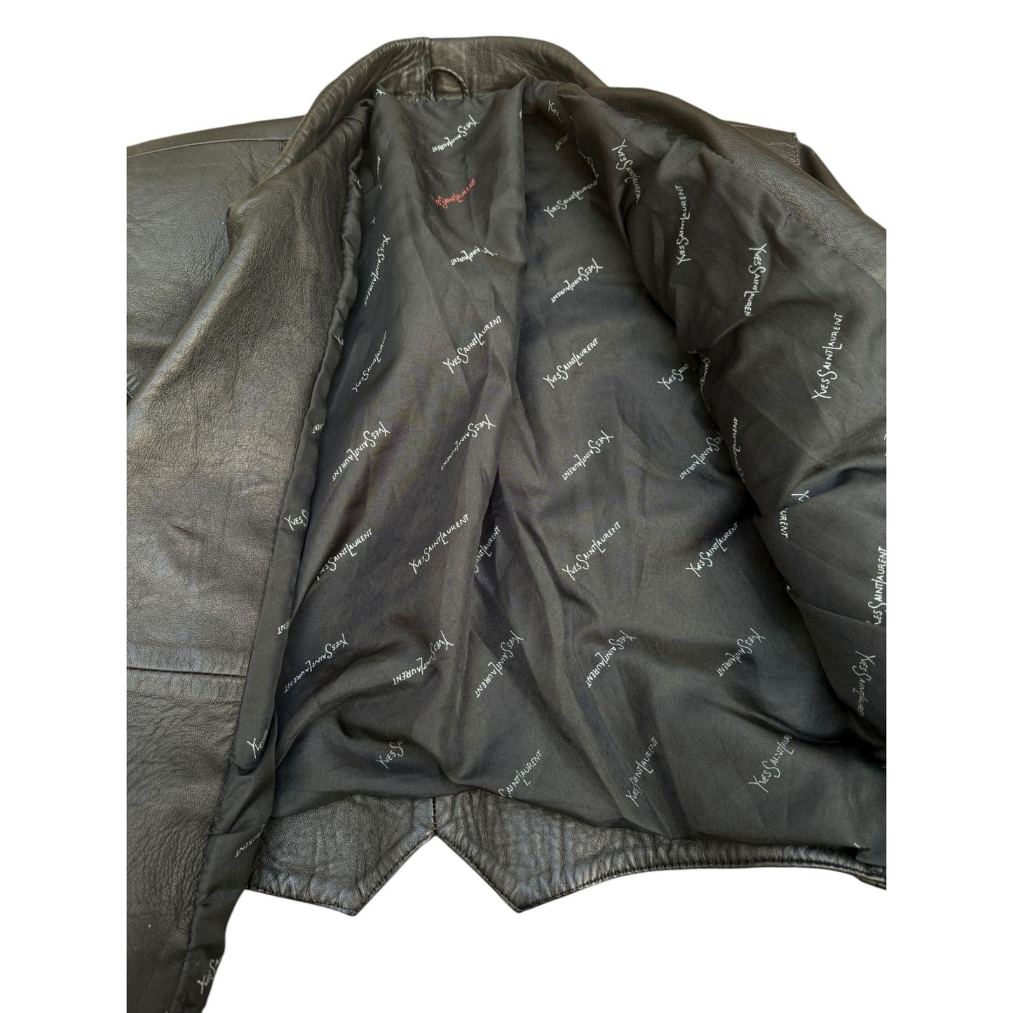  1990s Black Biker Calfskin Leather Jacket