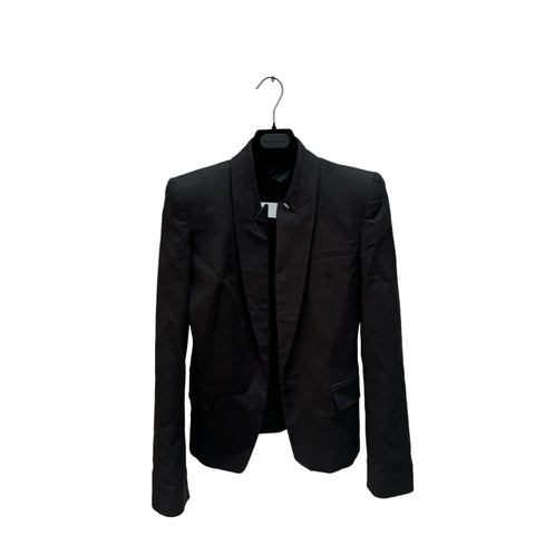 SS 2008 Black Blazer Jacket with Inverted Collar  Size IT 40 fits XS / US 4