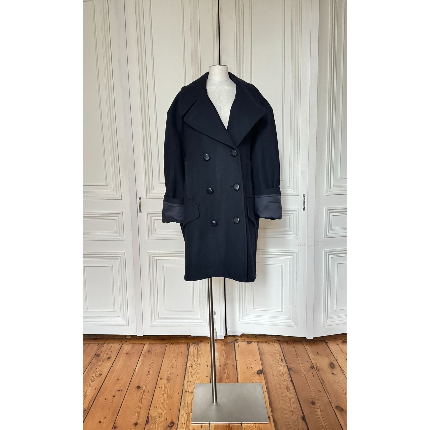 Oversized Navy Wool Coat 
