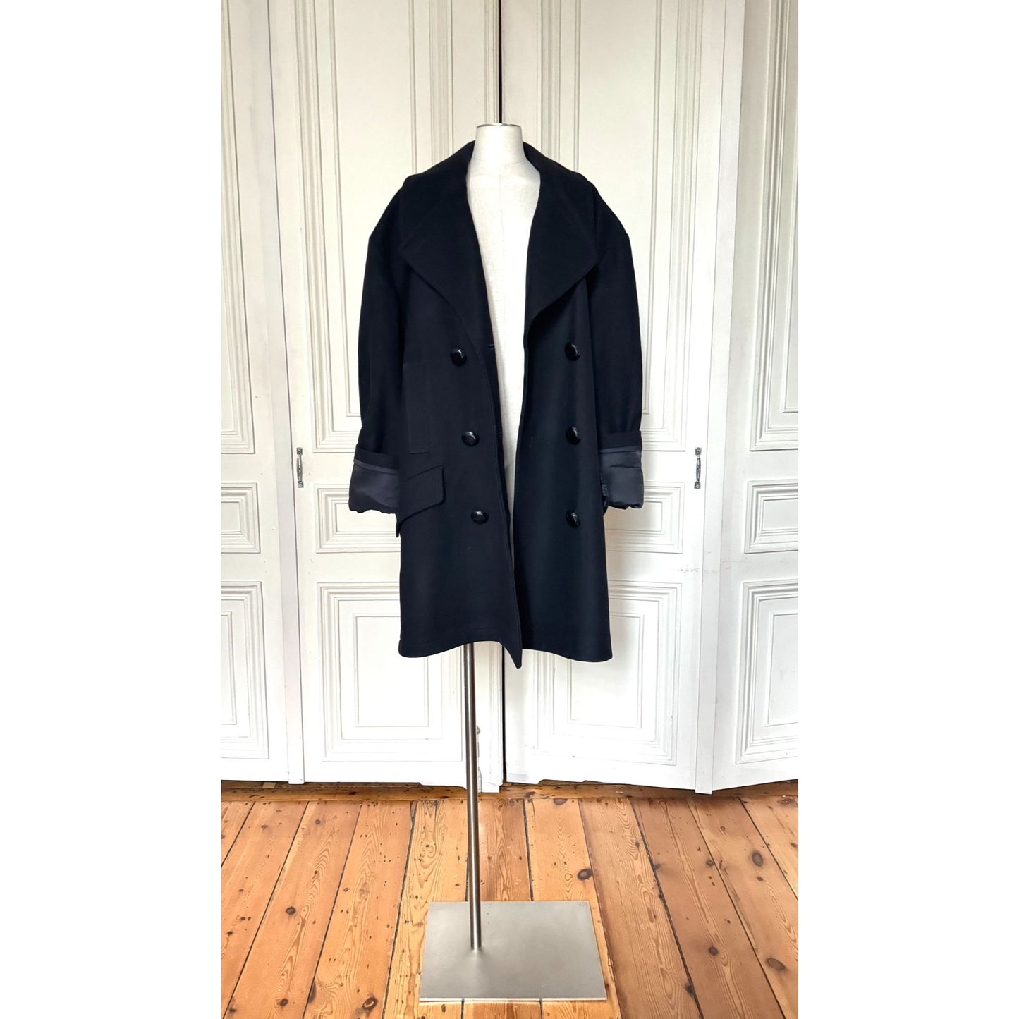 Oversized Navy Wool Coat 