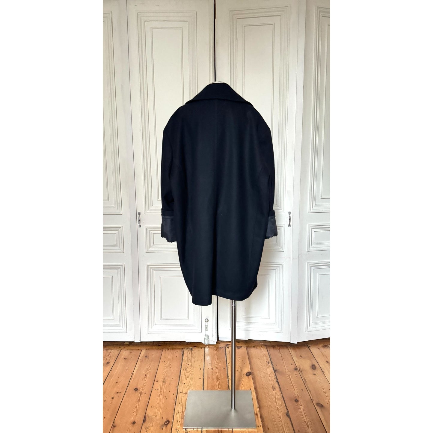 Oversized Navy Wool Coat 