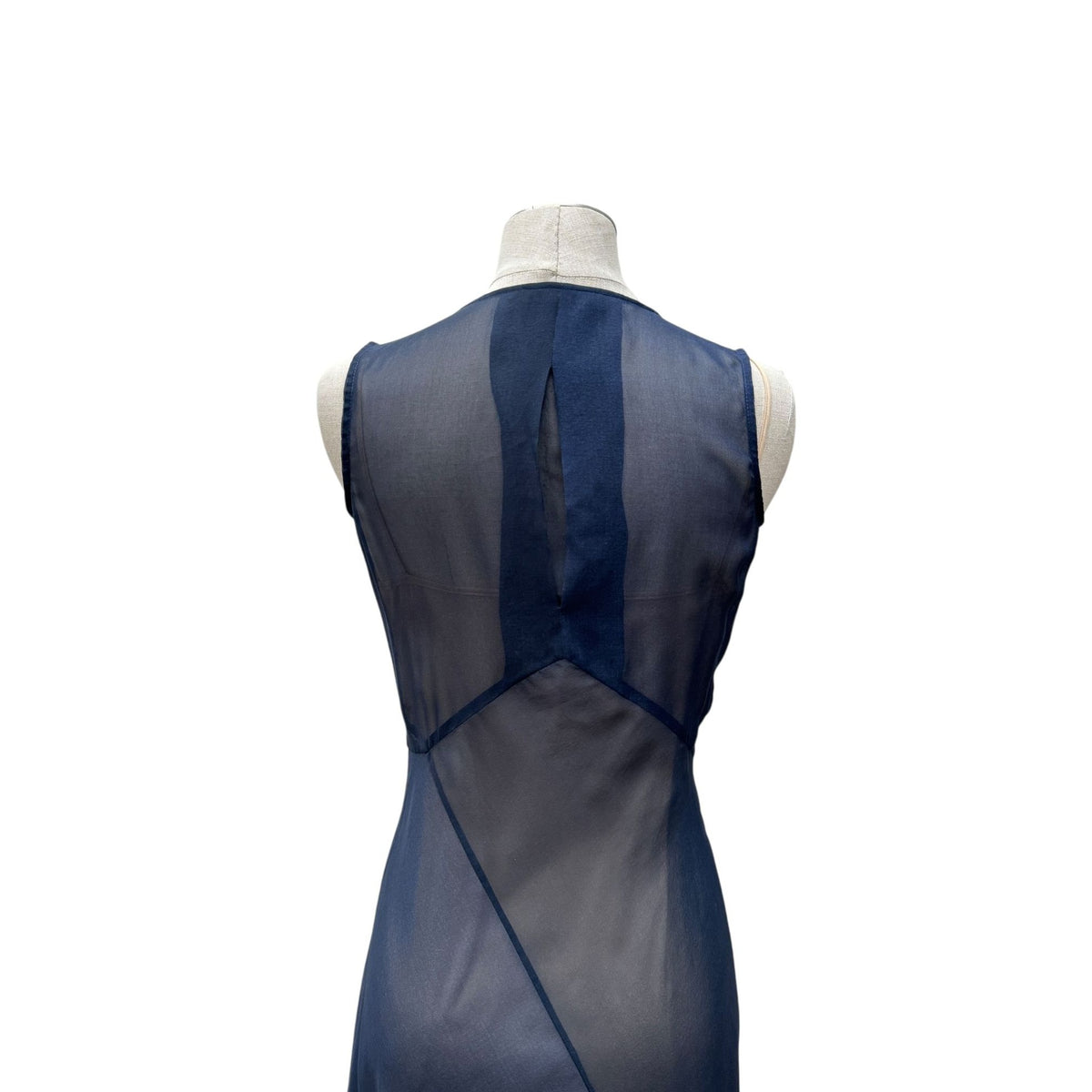 Navy Layered Silk Dress