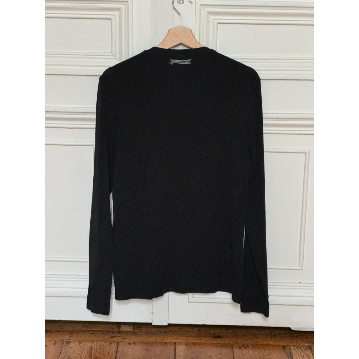 Black Trompe-l’Œil Bandana Long-Sleeve Top