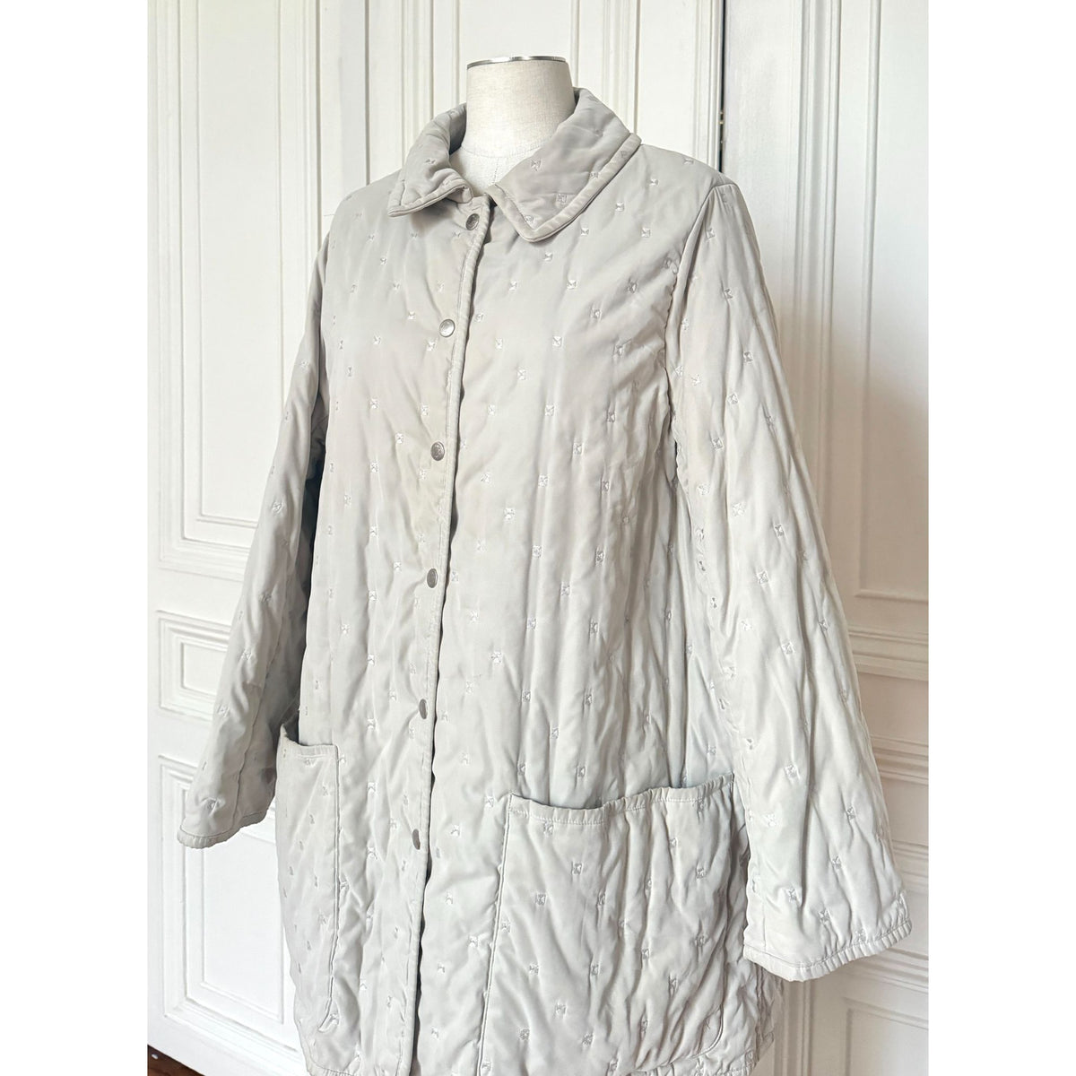 by Martin Margiela Early 2000s Taupe Grey Quilted Puffer Jacket