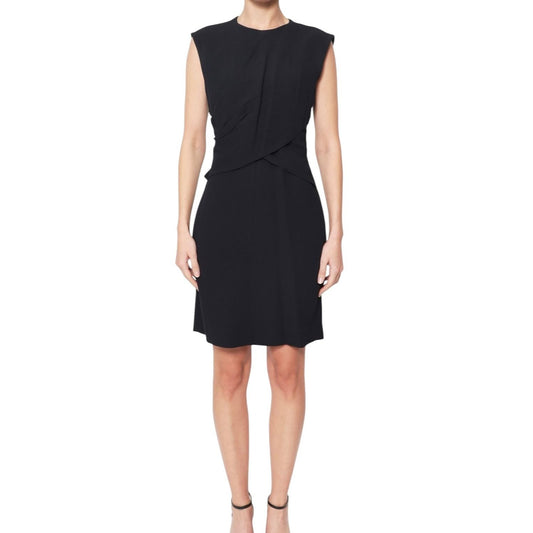 Phoebe Philo Navy Draped Silk-Viscose Dress