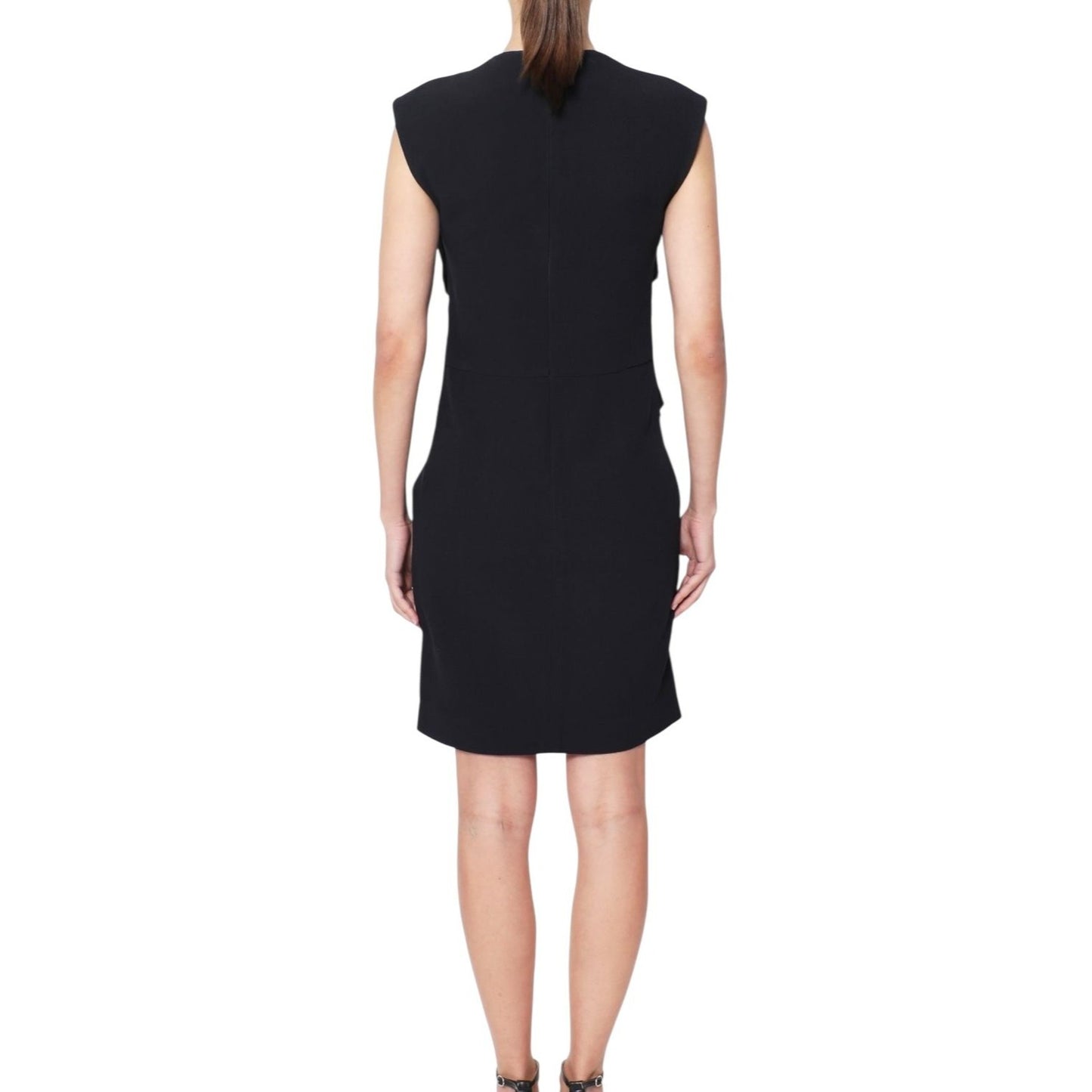 Phoebe Philo Navy Draped Silk-Viscose Dress