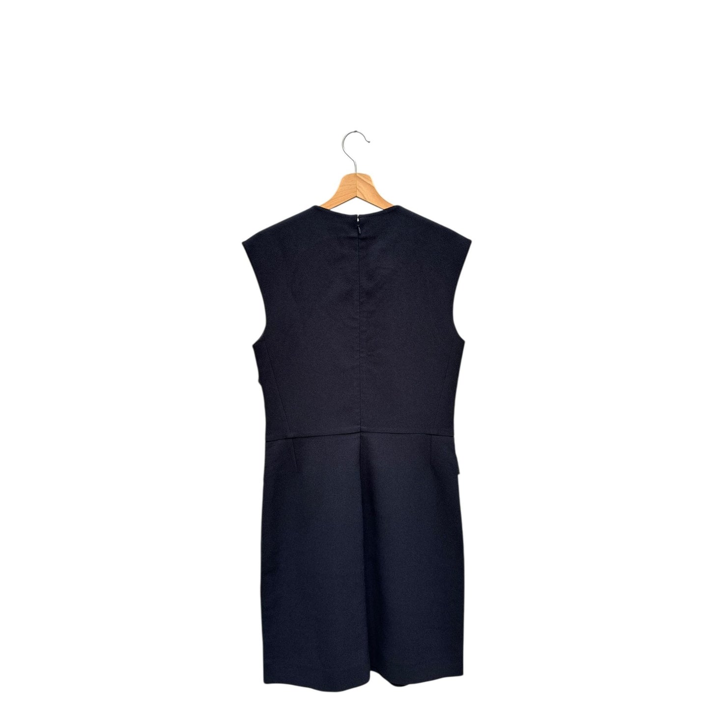 Phoebe Philo Navy Draped Silk-Viscose Dress