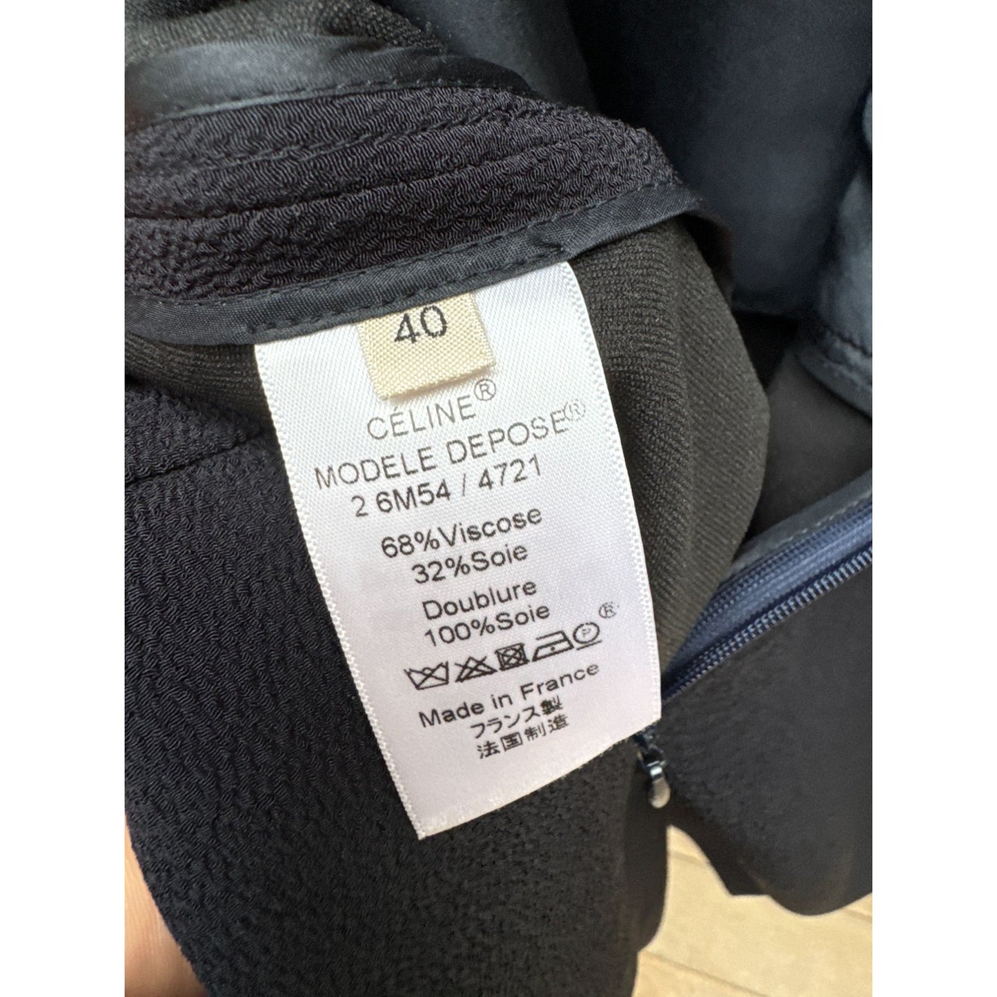 Phoebe Philo Navy Draped Silk-Viscose Dress