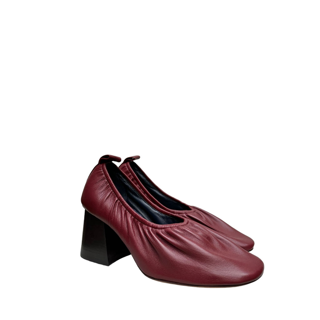 By Phoebe Philo Iconic Burgundy Ballerina Leather Heels