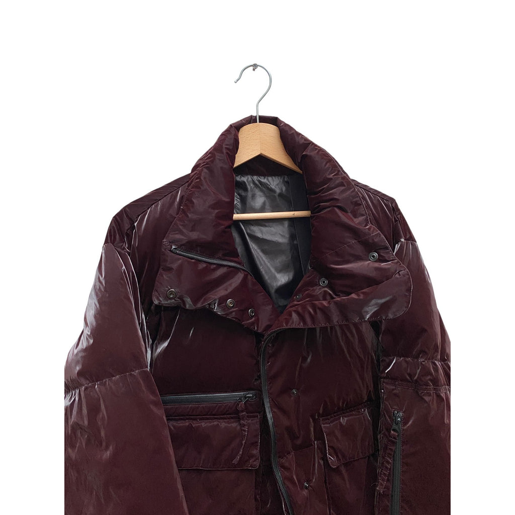 Straps Burgundy Puffer Jacket