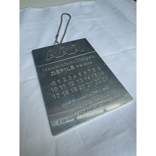 Martin Margiela Spring Summer 2009 Runway Invitation Metal Show Pass