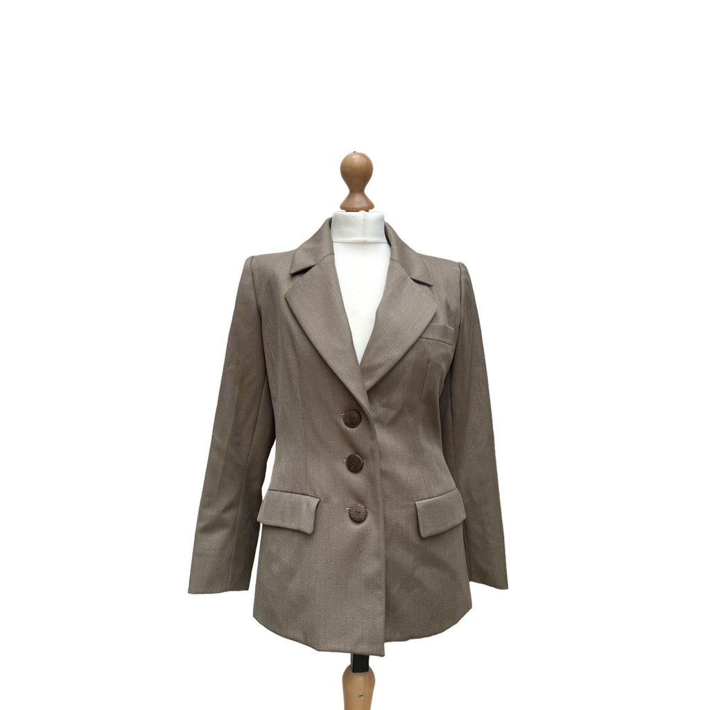 Vintage Beige Kaki Blazer Jacket