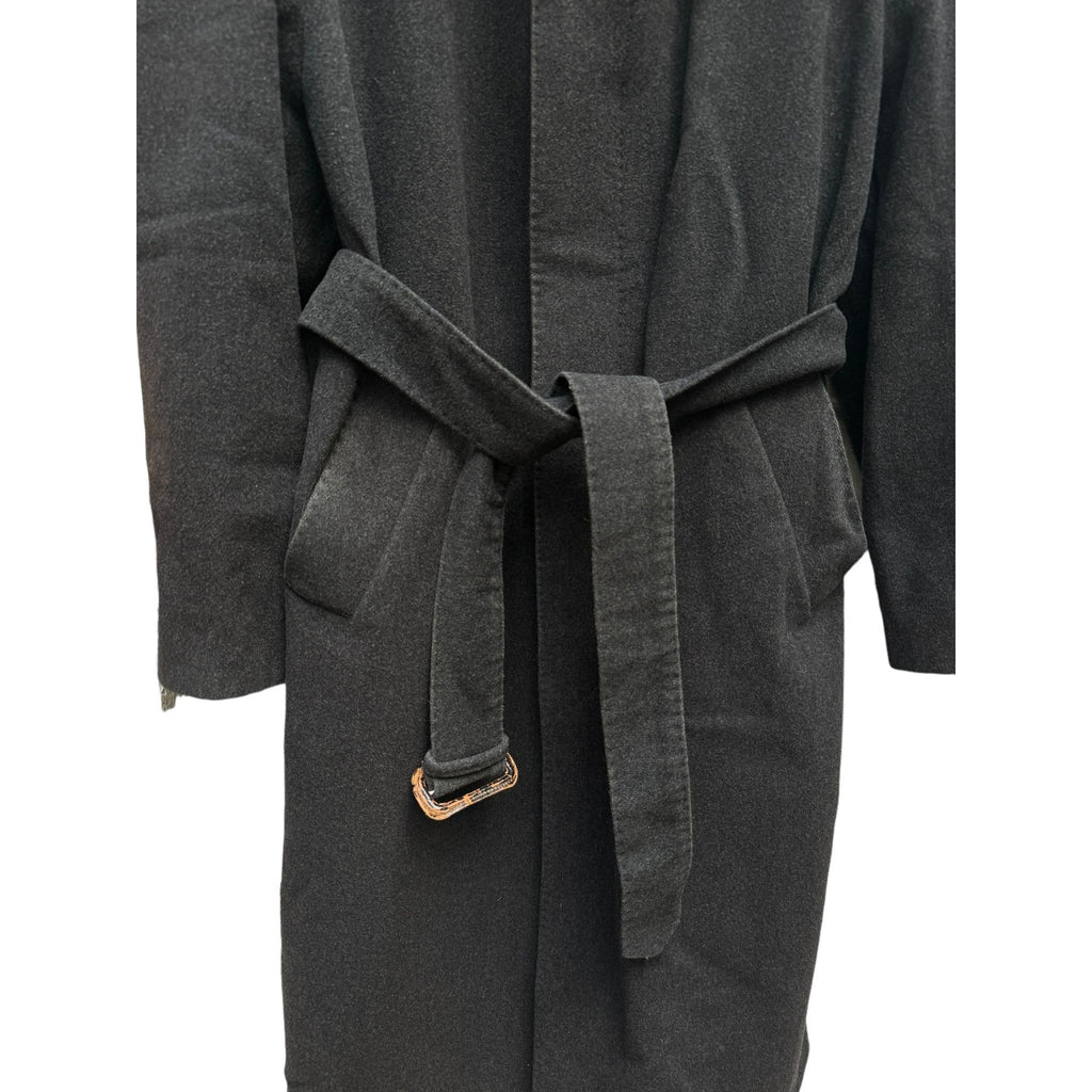 Dark Grey Cashmere Wool Belted