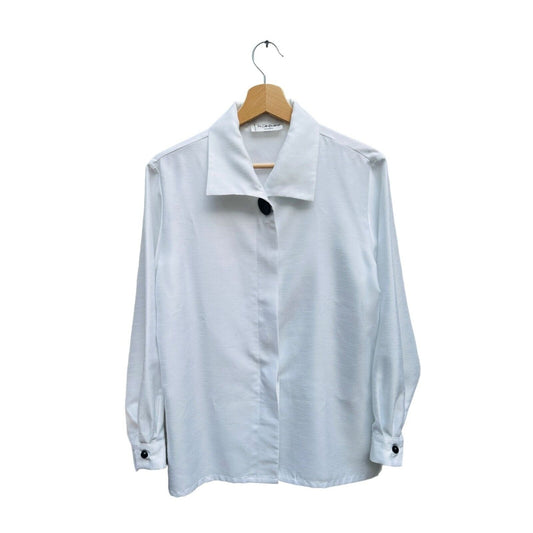 Vintage White Silk Shirt  Size M
