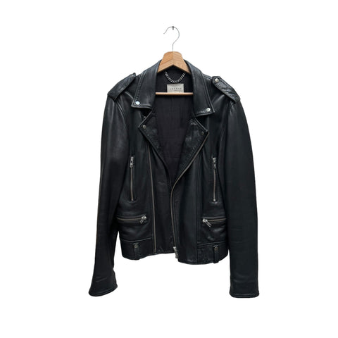 « Thrasher »  Black Biker Leather Jacket 