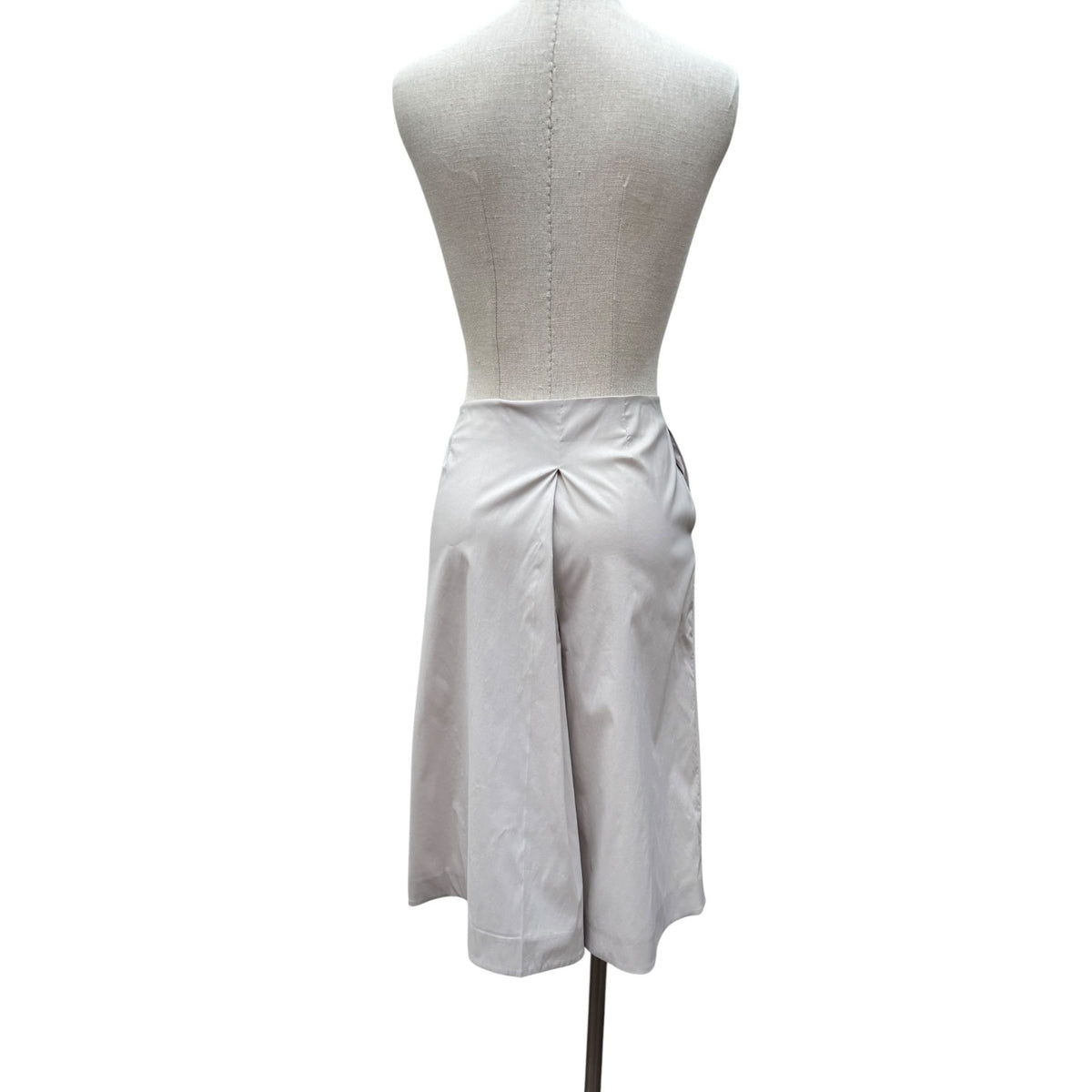 Beige Pleated Wool-Blend Culotte Shorts